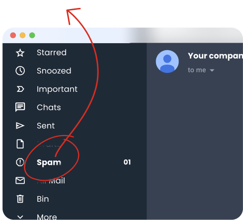 check your spam folder