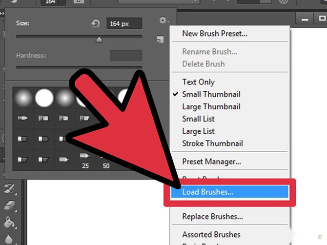 photoshop load brush screen