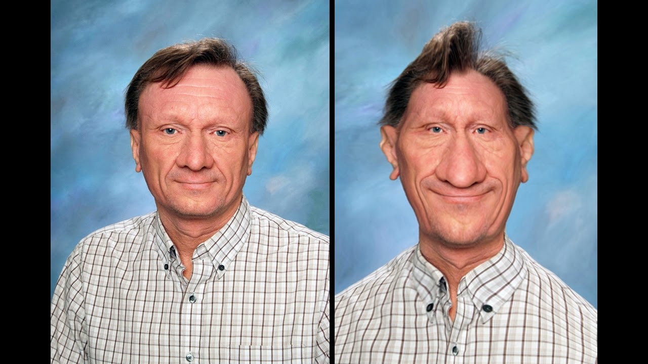 Old man portrait with weird effect