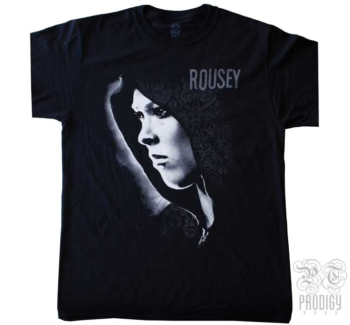 girl face on black tshirt