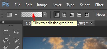 Showing the difference to open the gradient preset by hovering over the space