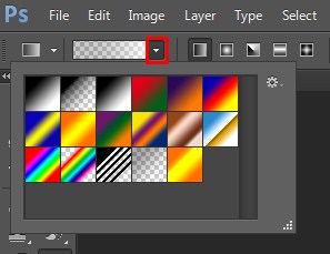 Selecting Gradient tool Presets