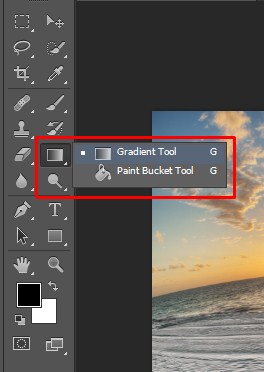 Selecting Gradient tool 