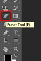 Selecting Eraser Tool from the menu bar