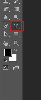 Selecting Text tool from Photoshop
