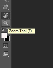  Selecting the Zoom Tool from tool panel