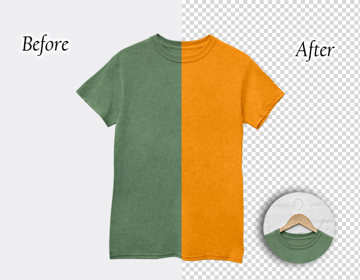 color correction by clippingpathservice team of a T-Shirt