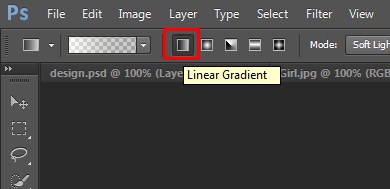 Linear Gradient option has been marked