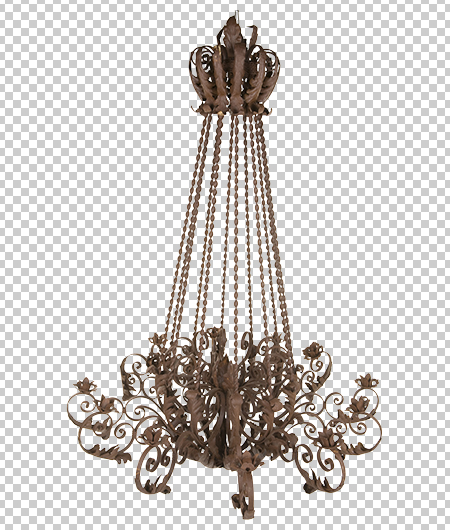 brass chandelier with background removed