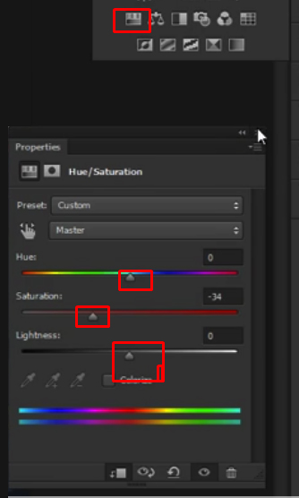 Changing the different setting of the option on Photoshop