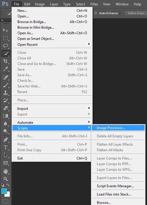 File Scripts and image Processor