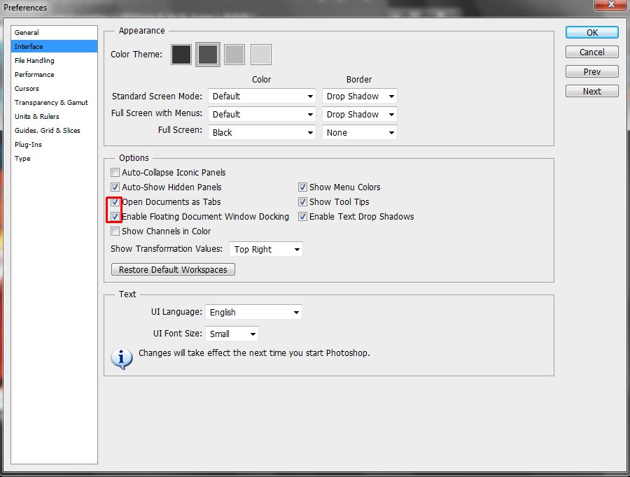 To keep floating window uncheck the circled buttons in Photoshop