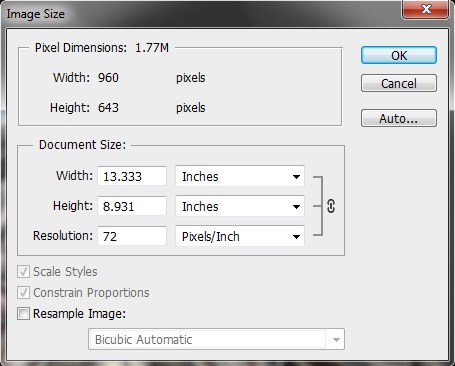 Pixel Dimension Calculation Settings in Photoshop