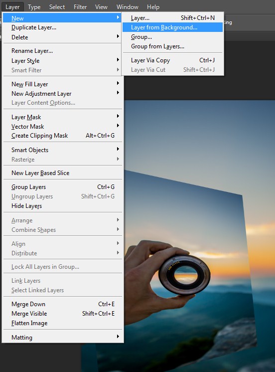 Selecting Layer from Background In Photoshop