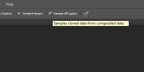 Select the Sample All Layers Option in Photoshop