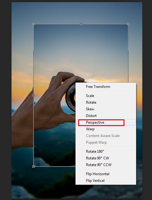Different way to select Perspective in Photoshop