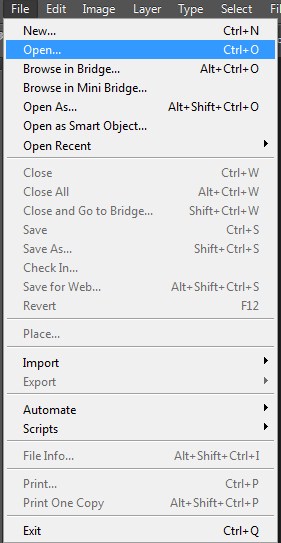 Open the Images on Photoshop