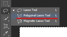 Select Polygonal Lasso Tool in Photoshop