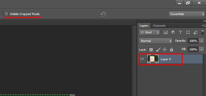Delete Cropped Pixels is not selected