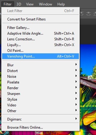Selecting the Vanishing Point in Photoshop