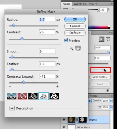 Masking Edge in Photoshop